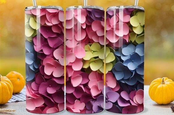 20oz Hydrangea Tumbler: Skinny Wrap for Spring Style