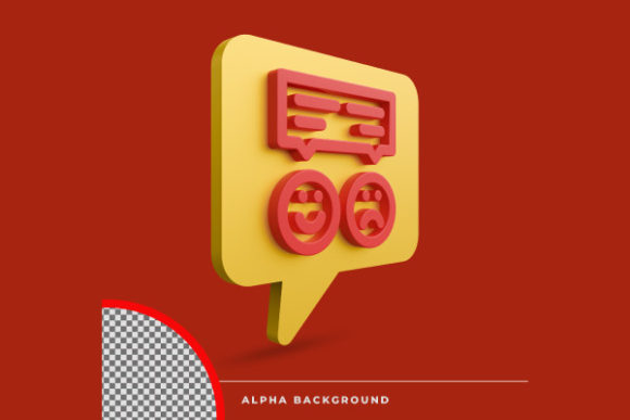 3D Rendering Chat Icon Isolated: Modern Digital Communication