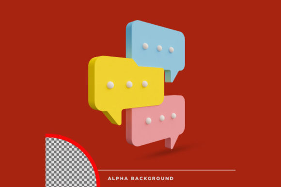 3D Rendering Chat Icon Mockup for Your Digital Art