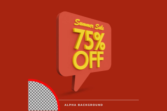 75% Off Summer Sale Discount Offer Icon Mockup