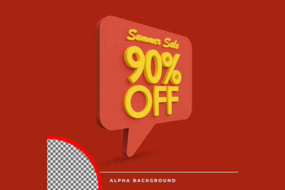 90% off Summer Sale Discount Offer Icon