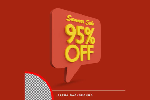95% Off Summer Sale: Discount Offer Icon Mockup