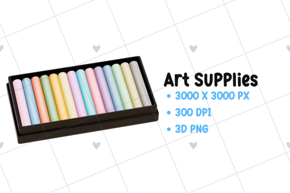 Art Supplies 3D PNG Clipart: A Designer's Toolkit
