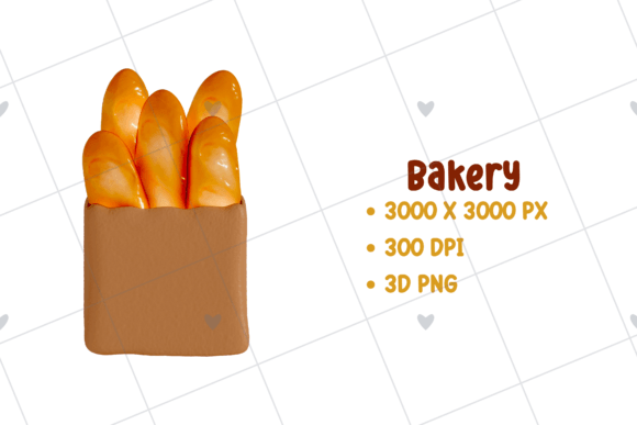 Bakery - Bread Baguette 3D PNG Clipart