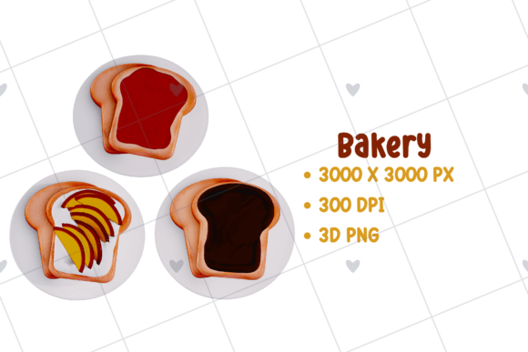 Bakery – Toast 3D PNG Clipart for Creative Projects