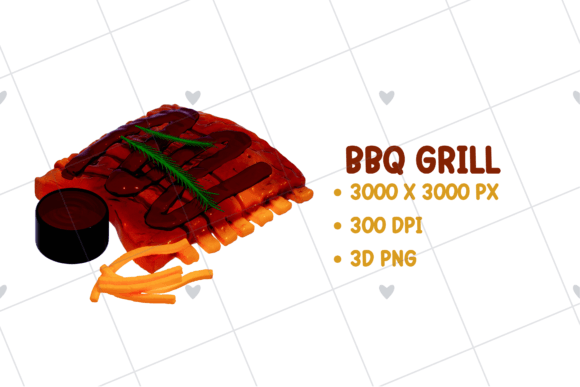 BBQ Grill – Barbecue Rib 3D PNG Clipart for Designs
