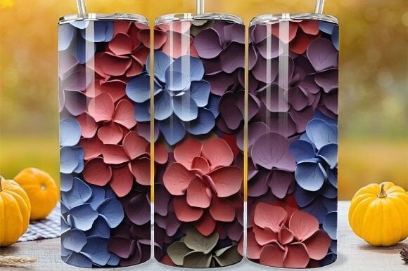 Botanical Hydrangea Tumbler: Digital Design Asset