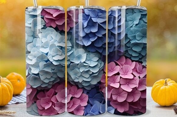 Botanical Seamless Hydrangea Tumbler