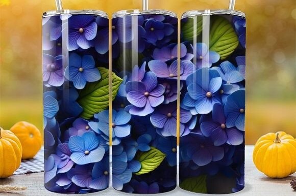 Botanical Wrap: Hydrangea Tumbler Design