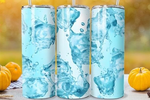 Chill Out Your Designs: 3D Ice Cubes in Water Tumbler Wrap