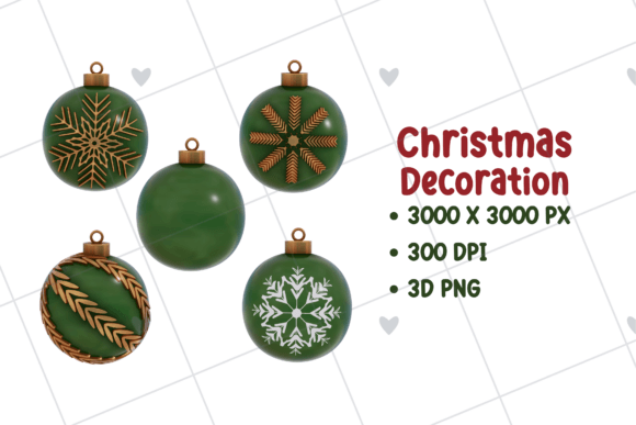 Christmas Decoration 3D PNG: Festive Design Assets