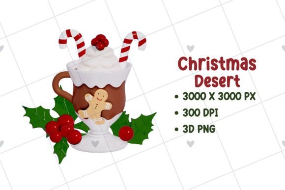 Christmas Dessert 3D Png: Festive Design Elements