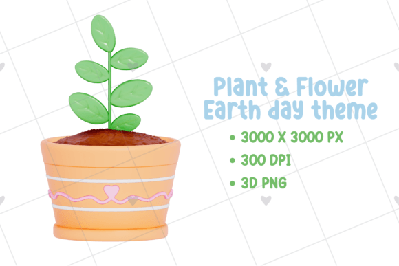 Earth Day - Plant 3D PNG: A Fresh Design Asset