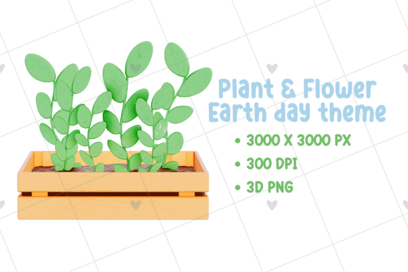 Earth Day – Plant 3D PNG for Creative Projects