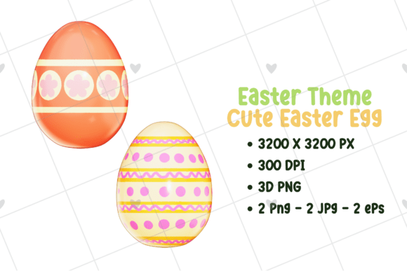 ✨ Easter Eggs Cute Deco 3D Clipart: Enhance Your Projects