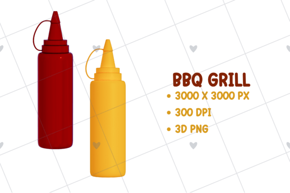 Elevate Your Designs with BBQ Grill – Sauce Bottle 3D PNG Clipart