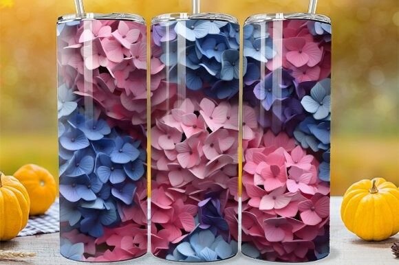 Hydrangea Tumbler: Seamless Flower Wrap