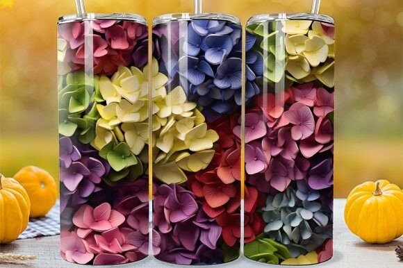 Seamless Hydrangea Tumbler Wraps: Spring Party Perfection
