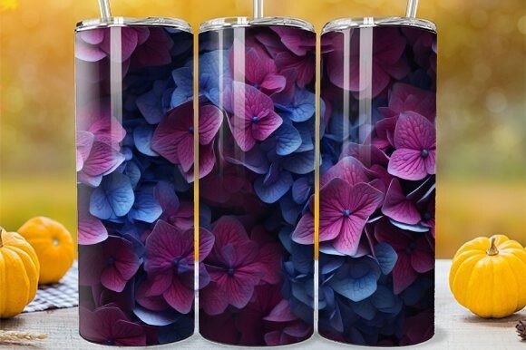 Seamless Spring Tumbler: Hydrangea