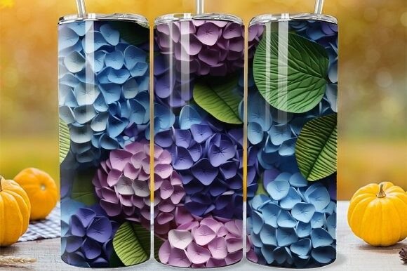 Skinny Tumbler Wrap: 3D Hydrangea