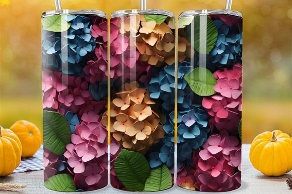 Spring Botanical Tumbler: Hydrangea Wrap