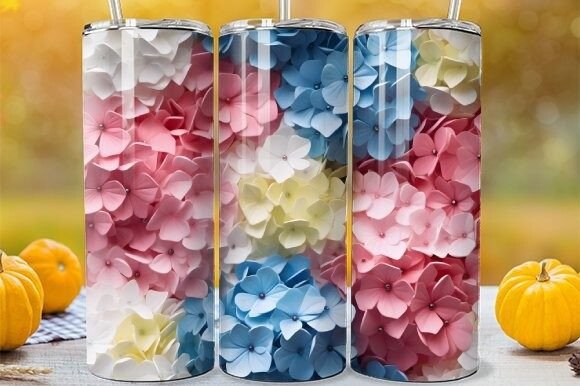 Spring Hydrangea Tumbler Wrap: Fresh Floral Style