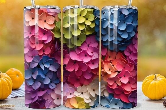 Spring Tumbler: Hydrangea Floral Wrap