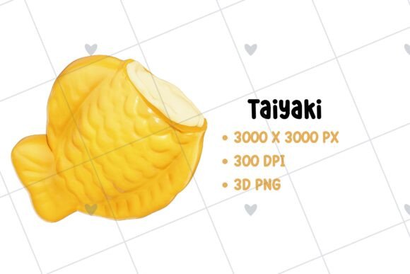Taiyaki Japanese Dessert 3D PNG Clipart for Creative Projects