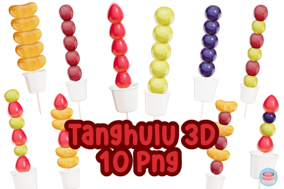 Tanghulu Fruit Stick 3D PNG Clipart: Sweeten Your Designs