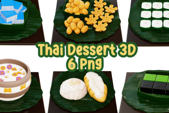 Thai Dessert 3D Clipart PNG for Creative Designs
